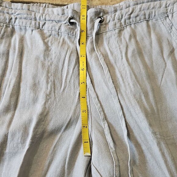 For Cynthia Gray Linen Blend Pants Size Medium - Picture 10 of 11